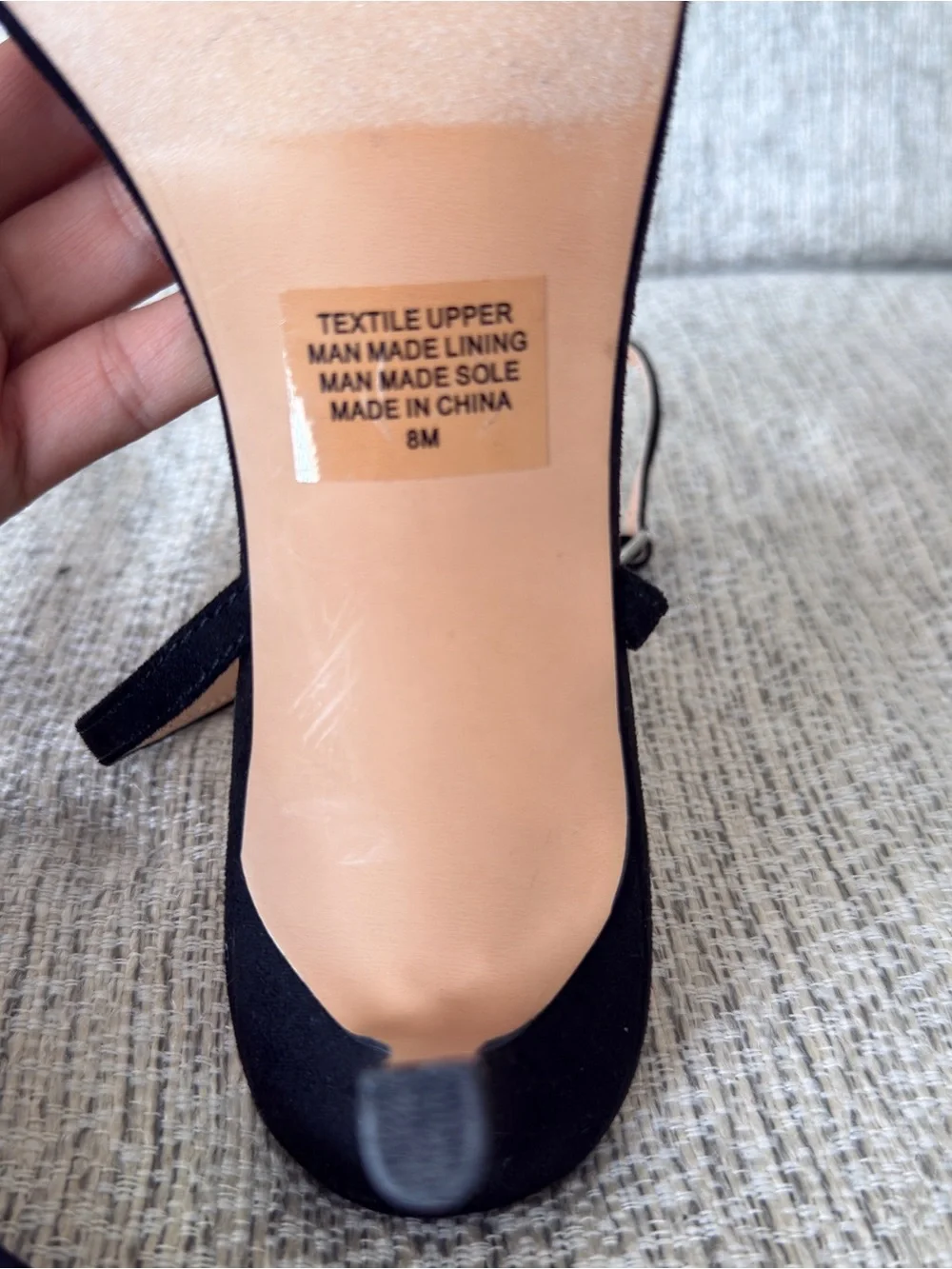 LOFT Black Ankle-Strap Kitten Heels with Rhinestone Toe Band